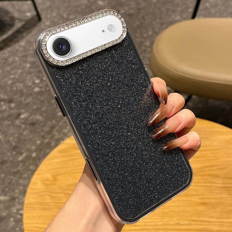 Custodia per telefono a tinta unita con glitter e strass., For iPhone 17, For iPhone Air