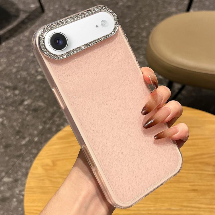 Custodia per telefono a tinta unita con glitter e strass., For iPhone 17, For iPhone Air