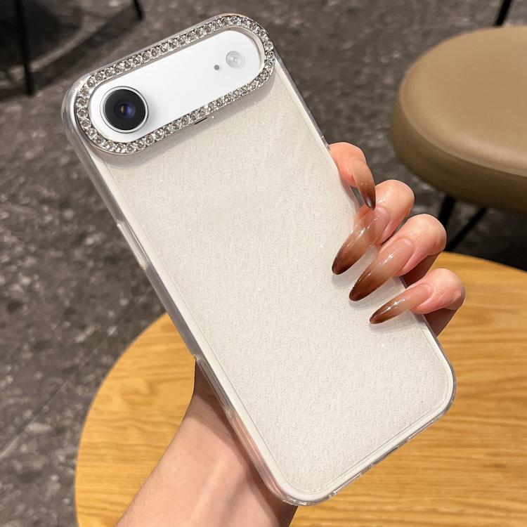 Custodia per telefono a tinta unita con glitter e strass., For iPhone 17, For iPhone Air