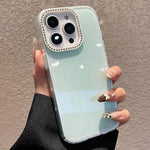 Custodia per telefono a tinta unita con glitter e strass., For iPhone 16 Pro Max, For iPhone 16 Pro