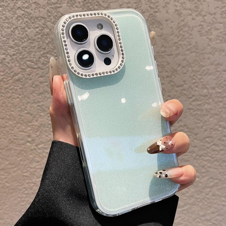 Custodia per telefono a tinta unita con glitter e strass., For iPhone 16 Pro Max, For iPhone 16 Pro