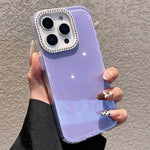 Custodia per telefono a tinta unita con glitter e strass., For iPhone 13 Pro Max, For iPhone 13 Pro