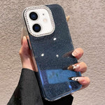 Custodia per telefono a tinta unita con glitter e strass., For iPhone 13, For iPhone 12