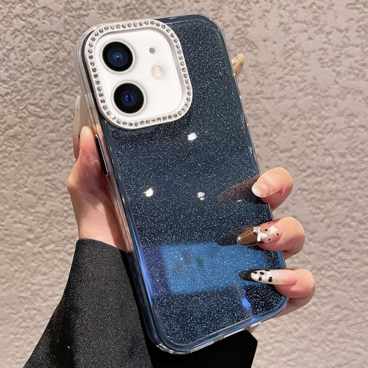 Custodia per telefono a tinta unita con glitter e strass., For iPhone 13, For iPhone 12