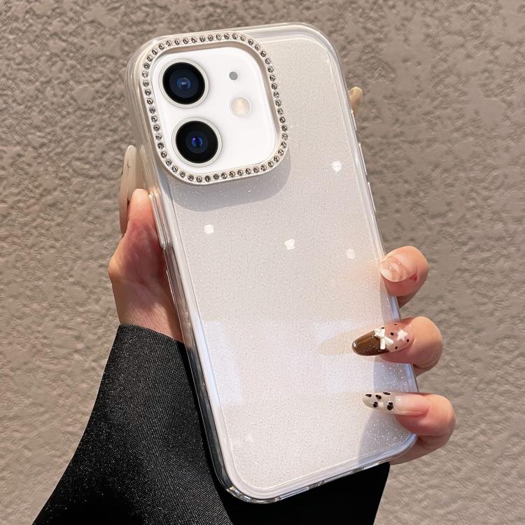 Custodia per telefono a tinta unita con glitter e strass., For iPhone 13, For iPhone 12