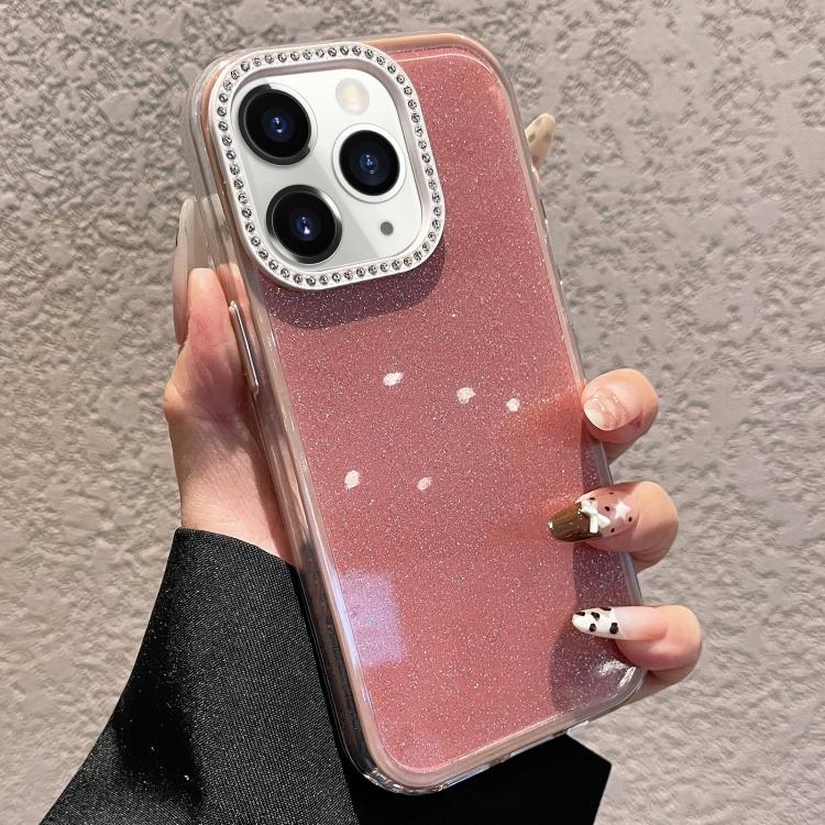 Custodia per telefono a tinta unita con glitter e strass., For iPhone 11 Pro Max, For iPhone 11