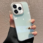 Custodia per telefono a tinta unita con glitter e strass., For iPhone 11 Pro Max, For iPhone 11
