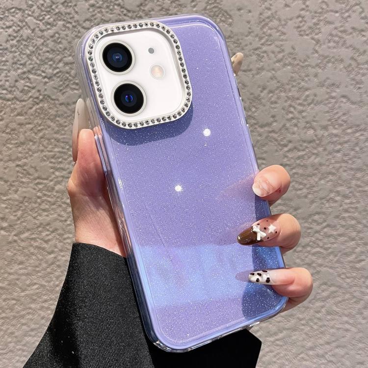 Custodia per telefono a tinta unita con glitter e strass., For iPhone 11 Pro Max, For iPhone 11