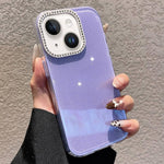 Custodia per telefono a tinta unita con glitter e strass., For iPhone 14 Plus, For iPhone 14