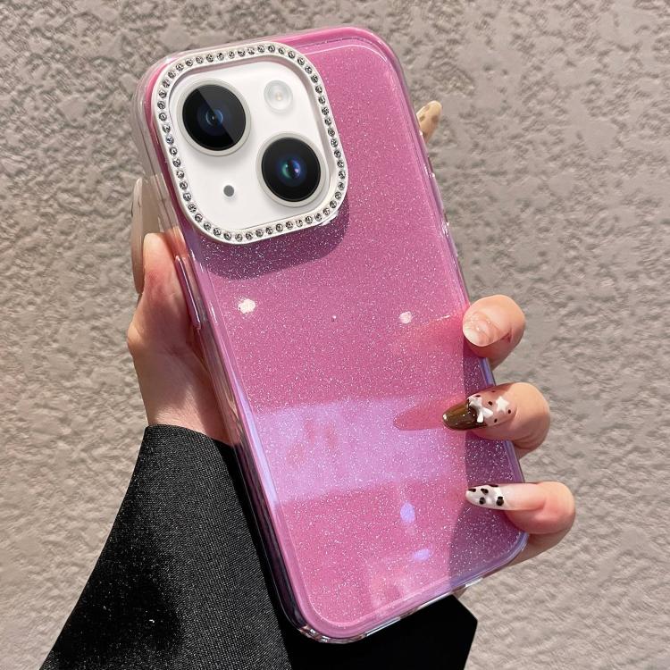 Custodia per telefono a tinta unita con glitter e strass., For iPhone 14 Plus, For iPhone 14