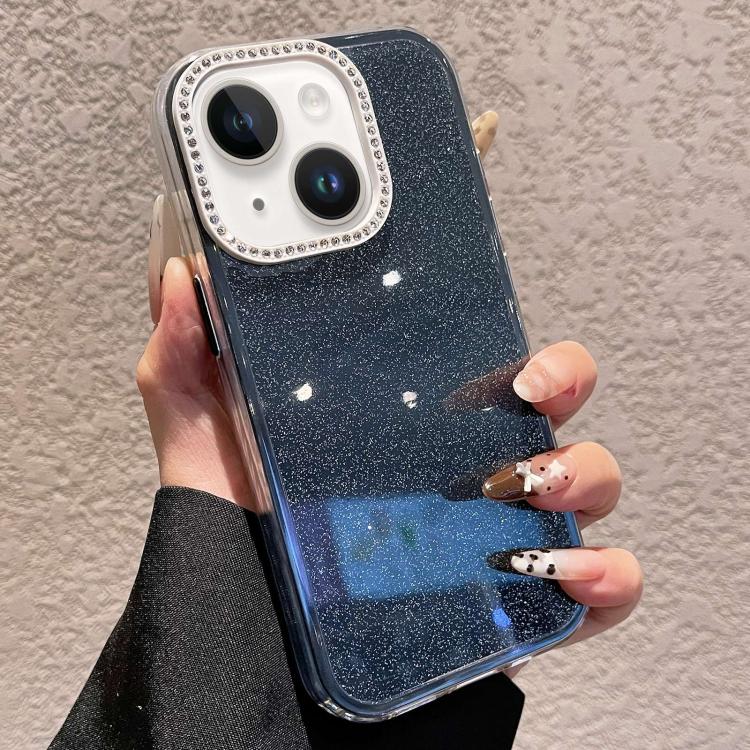 Custodia per telefono a tinta unita con glitter e strass., For iPhone 13, For iPhone 12