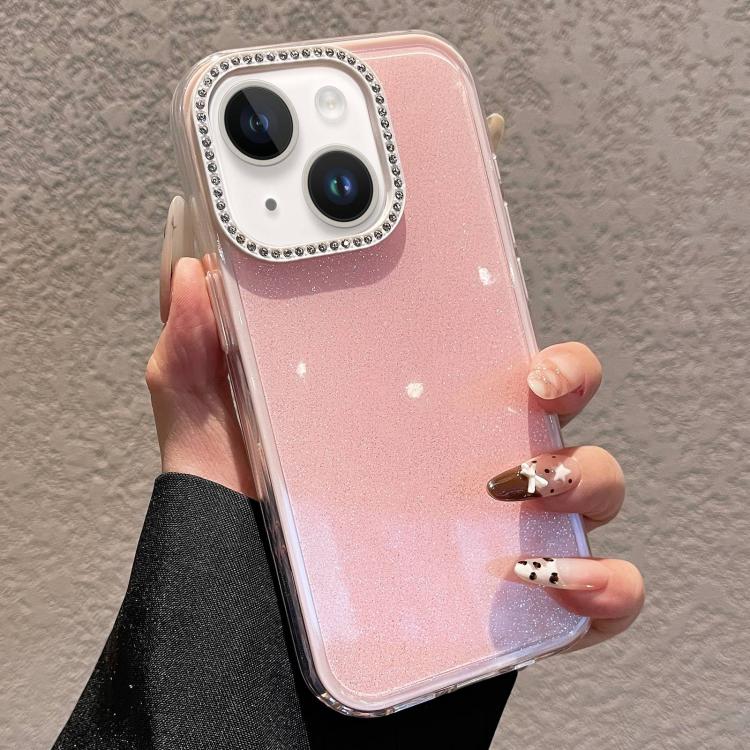 Custodia per telefono a tinta unita con glitter e strass., For iPhone 13, For iPhone 12
