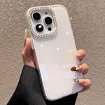 Custodia per telefono a tinta unita con glitter e strass., For iPhone 12 Pro Max, For iPhone 12 Pro