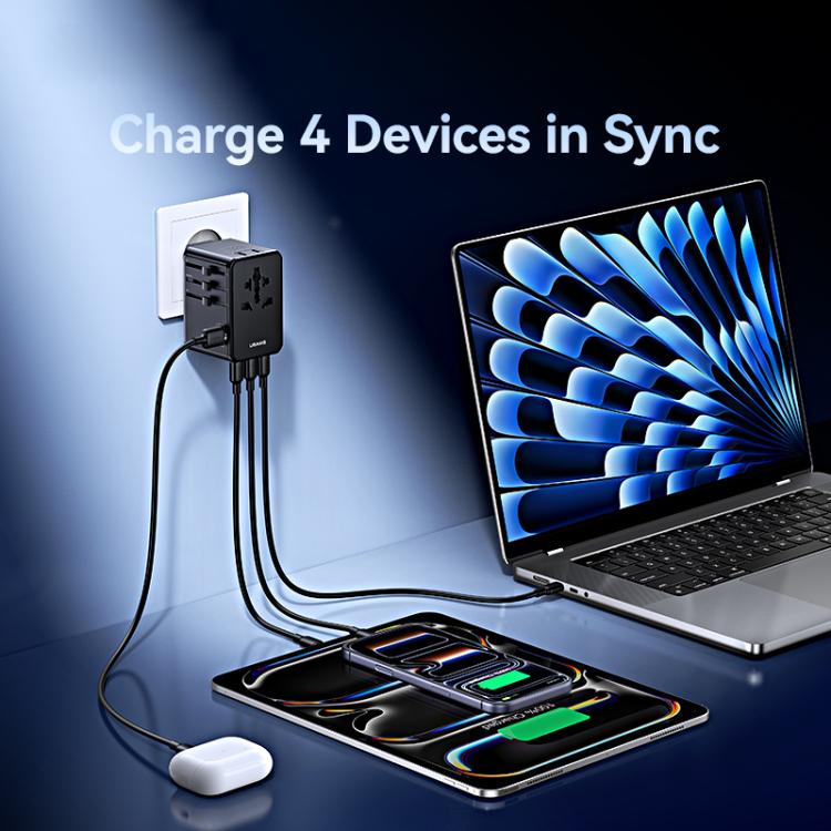 Caricabatterie da viaggio universale USAMS CC344 T72 da 100 W con 4 porte, CC344