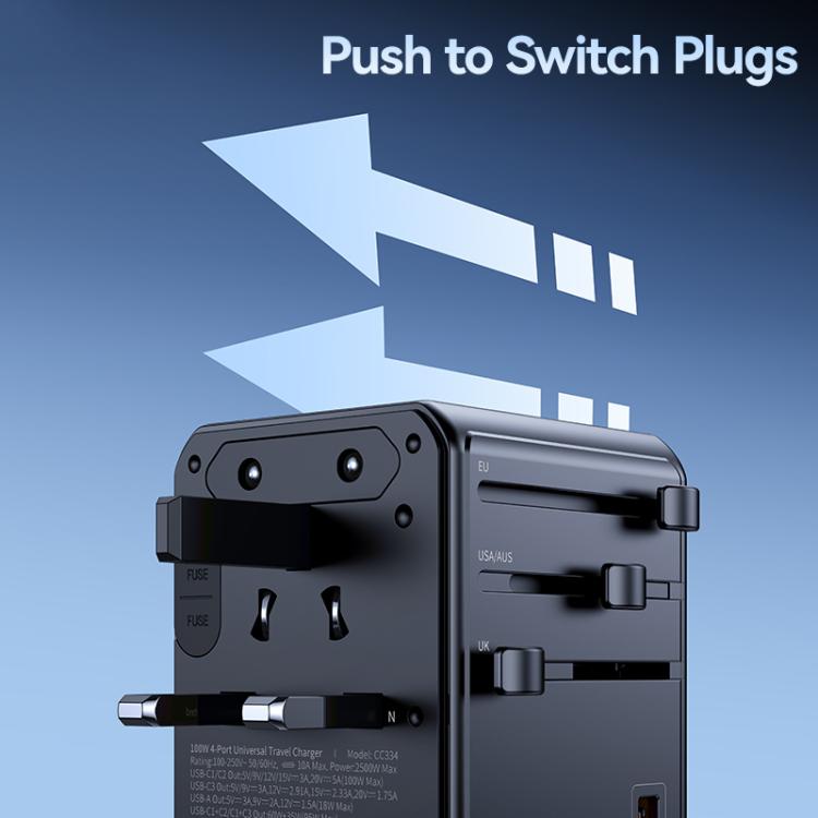 Caricabatterie da viaggio universale USAMS 100W con 4 porte