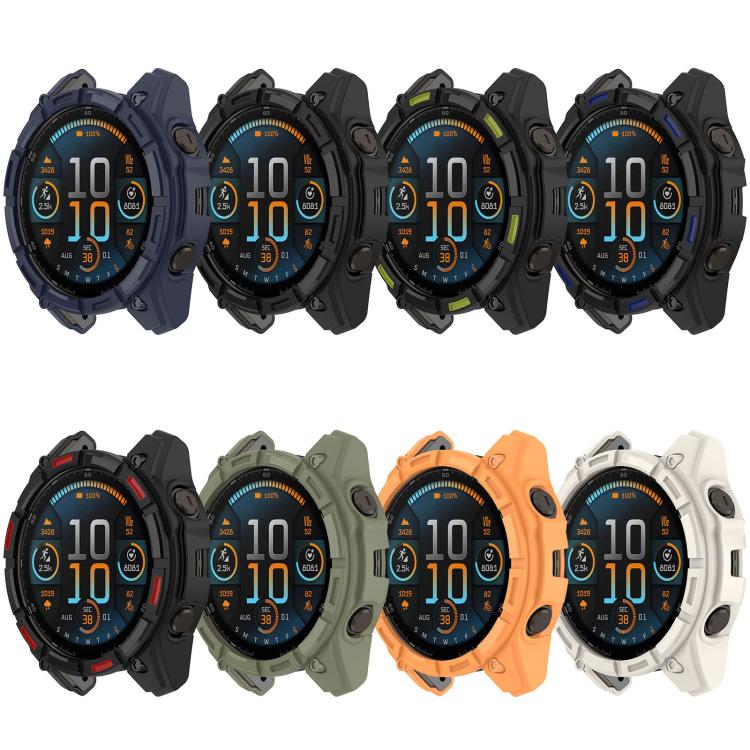 Custodia protettiva per orologio Hollow Armor in TPU a copertura parziale, For Garmin Quatix 8 51mm AMOLED, For Garmin Quatix 8 47mm AMOLED