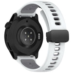 Cinturino per orologio in silicone bicolore con chiusura magnetica pieghevole., 22mm