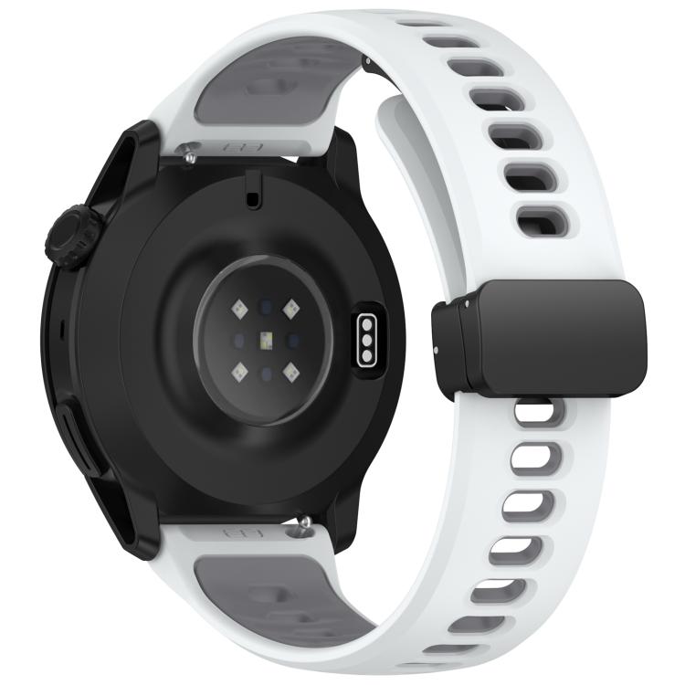 Cinturino per orologio in silicone bicolore con chiusura magnetica pieghevole., 22mm