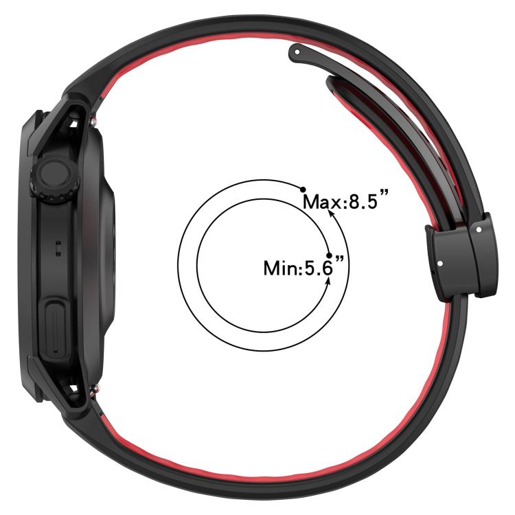 Cinturino per orologio in silicone bicolore con chiusura magnetica pieghevole., 22mm