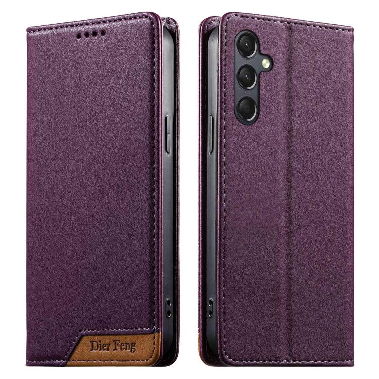Custodia per telefono Dierfeng in ecopelle con magnete e RFID ad alta resistenza, For Galaxy A25 5G, For Galaxy A24 4G, For Galaxy A14, For Galaxy A34 5G