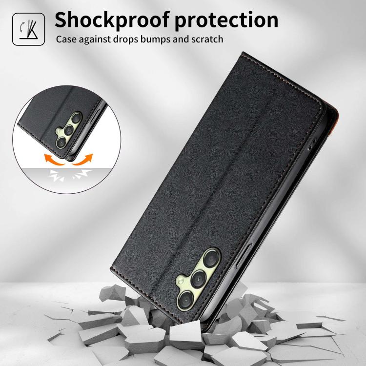 Custodia per telefono Dierfeng in ecopelle con magnete e RFID ad alta resistenza, For Galaxy A25 5G, For Galaxy A24 4G, For Galaxy A14, For Galaxy A34 5G