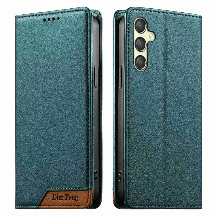 Custodia per telefono Dierfeng in ecopelle con magnete e RFID ad alta resistenza, For Galaxy A25 5G, For Galaxy A24 4G, For Galaxy A14, For Galaxy A34 5G