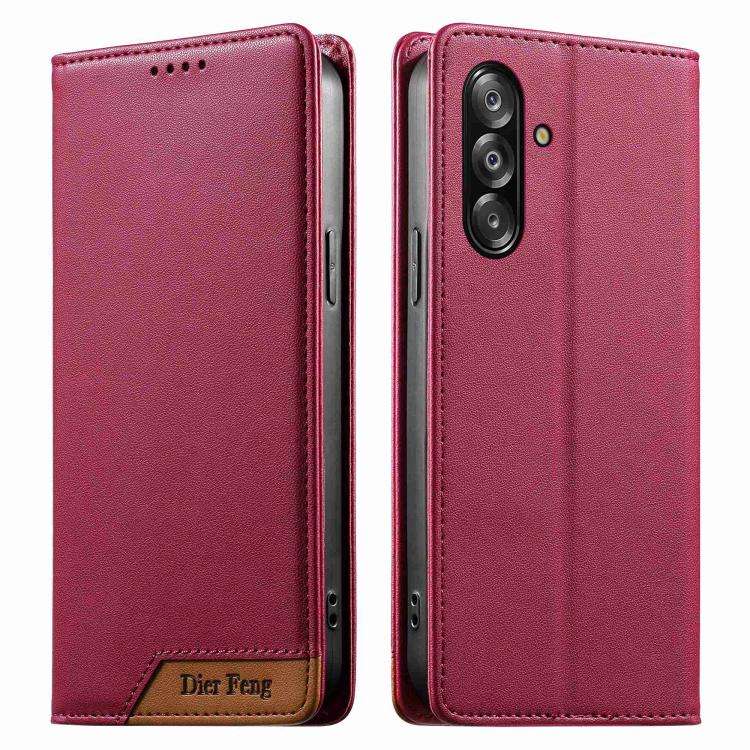 Custodia per telefono Dierfeng in ecopelle con magnete e RFID ad alta resistenza, For Galaxy A26 5G, For Galaxy A36 5G, For Galaxy A06 4G, For Galaxy A15