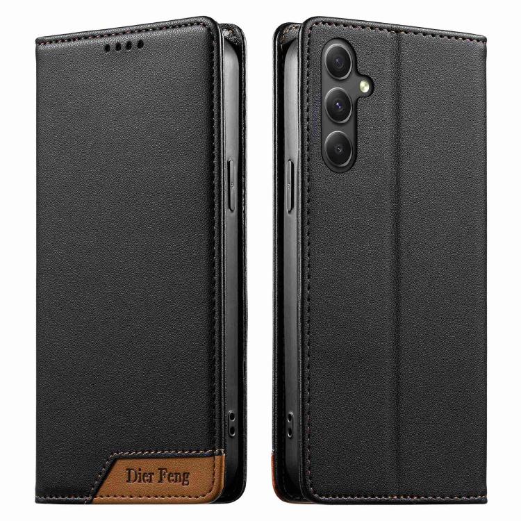 Custodia per telefono Dierfeng in ecopelle con magnete e RFID ad alta resistenza, For Galaxy A25 5G, For Galaxy A24 4G, For Galaxy A14, For Galaxy A34 5G