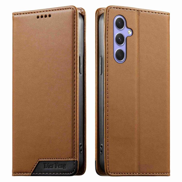 Custodia per telefono Dierfeng in ecopelle con magnete e RFID ad alta resistenza, For Galaxy A54 5G