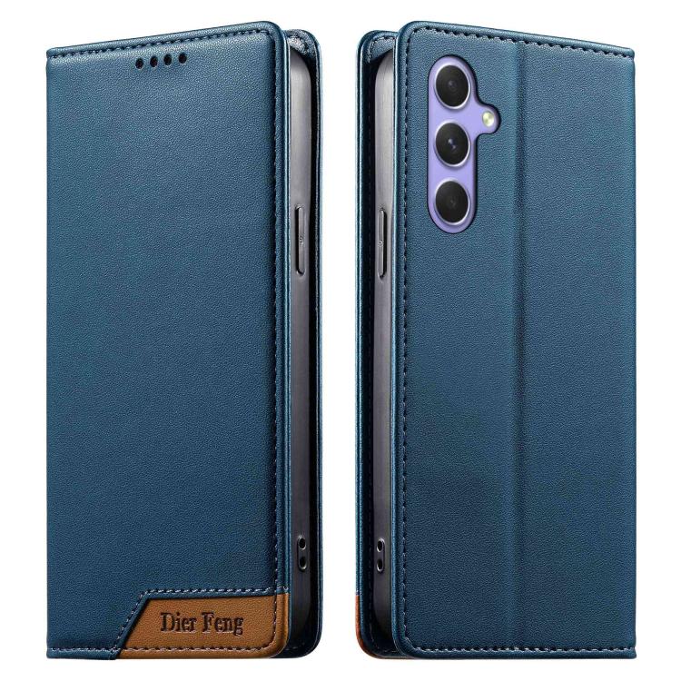 Custodia per telefono Dierfeng in ecopelle con magnete e RFID ad alta resistenza, For Galaxy A54 5G