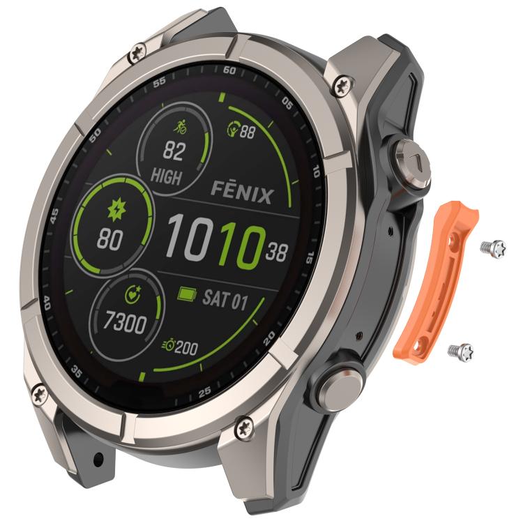 Striscia metallica antiurto per smartwatch, paraurti con protezione completa dei bordi., For Garmin 47mm Size, For Garmin 51mm Size