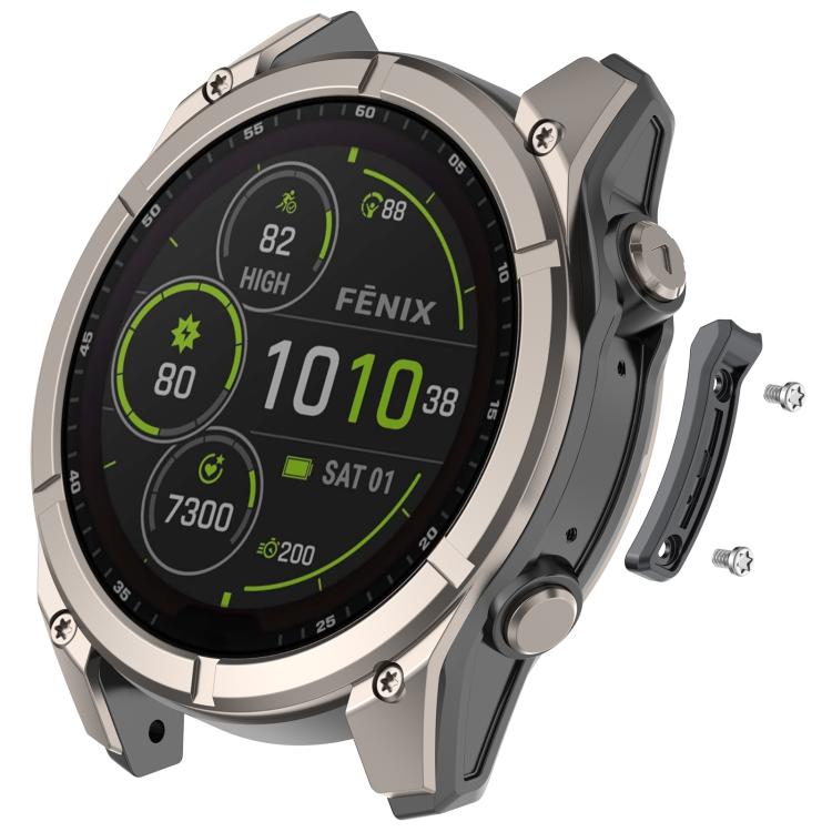 Striscia metallica antiurto per smartwatch, paraurti con protezione completa dei bordi., For Garmin 47mm Size, For Garmin 51mm Size