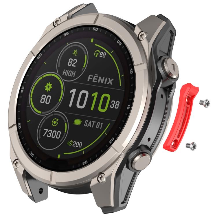 Striscia metallica antiurto per smartwatch, paraurti con protezione completa dei bordi., For Garmin 47mm Size, For Garmin 51mm Size