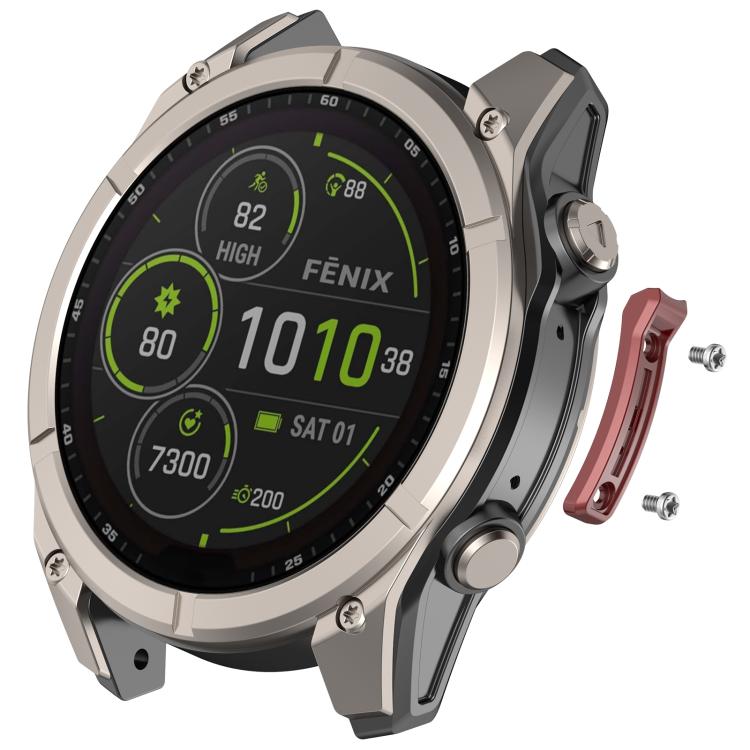 Striscia metallica antiurto per smartwatch, paraurti con protezione completa dei bordi., For Garmin 47mm Size, For Garmin 51mm Size