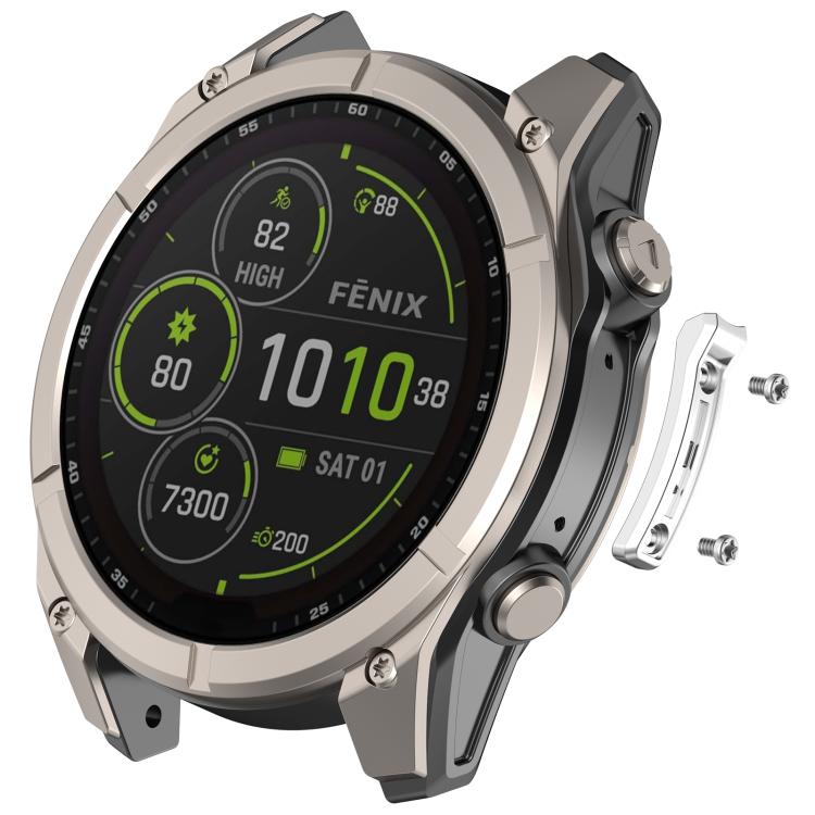 Striscia metallica antiurto per smartwatch, paraurti con protezione completa dei bordi., For Garmin 47mm Size, For Garmin 51mm Size
