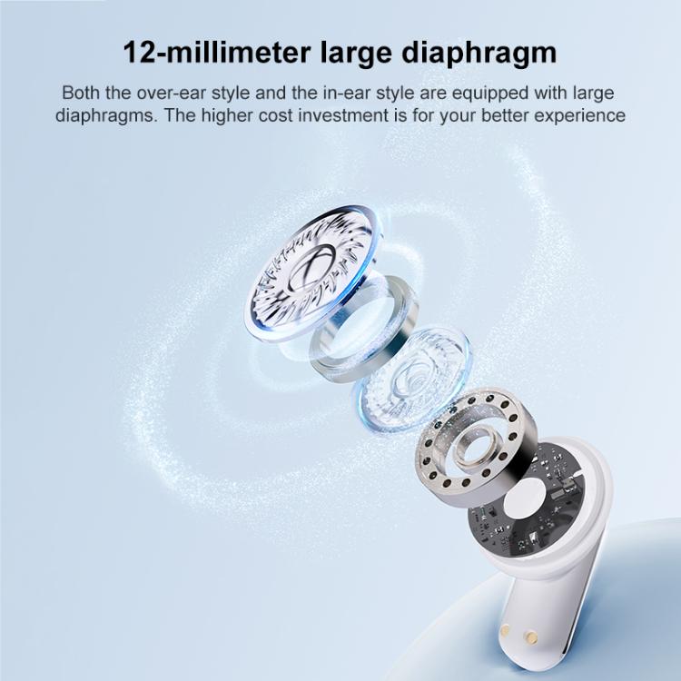 J-Q10 Auricolari 2 in 1 con clip e in-ear, doppia tecnologia ENC (cancellazione del rumore), auricolari Bluetooth true wireless.