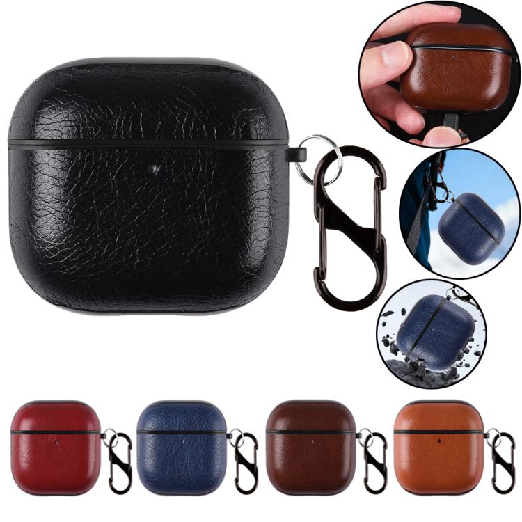 Custodia per auricolari in similpelle PU a due pezzi con gancio e ditale, For AirPods Pro 3, For AirPods 4, For AirPods Pro 2