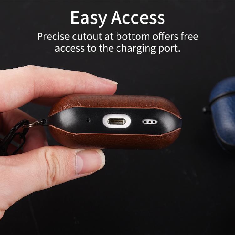 Custodia per auricolari in similpelle PU a due pezzi con gancio e ditale, For AirPods Pro 3, For AirPods 4, For AirPods Pro 2