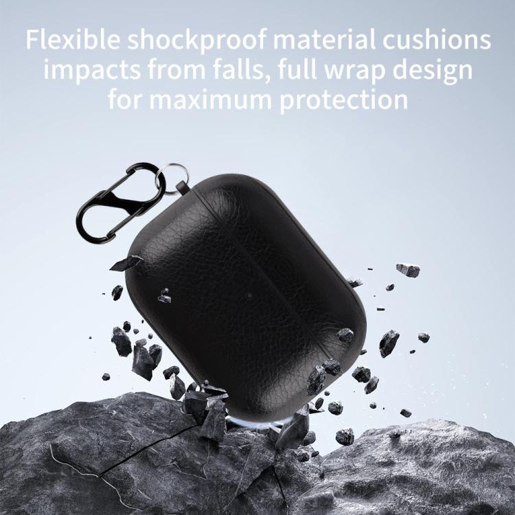 Custodia per auricolari in similpelle PU a due pezzi con gancio e ditale, For AirPods Pro 3, For AirPods 4, For AirPods Pro 2