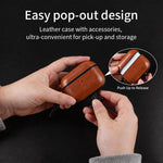 Custodia per auricolari in similpelle PU a due pezzi con gancio e ditale, For AirPods Pro 3, For AirPods 4, For AirPods Pro 2