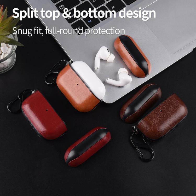 Custodia per auricolari in similpelle PU a due pezzi con gancio e ditale, For AirPods Pro 3, For AirPods 4, For AirPods Pro 2