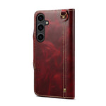 Custodia in vera pelle Denor B01 con chiusura magnetica e rivestimento in pelle bovina cerata., For Samsung Galaxy S26+ 5G, For Samsung Galaxy S26 Ultra 5G, For Samsung Galaxy S26 5G
