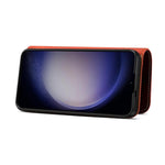 Custodia in vera pelle Denor B01 con chiusura magnetica e rivestimento in pelle bovina cerata., For Samsung Galaxy S26+ 5G, For Samsung Galaxy S26 Ultra 5G, For Samsung Galaxy S26 5G