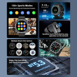 Orologio sportivo intelligente GT99 2 in 1 con display da 1,53 pollici e auricolari Bluetooth TWS.