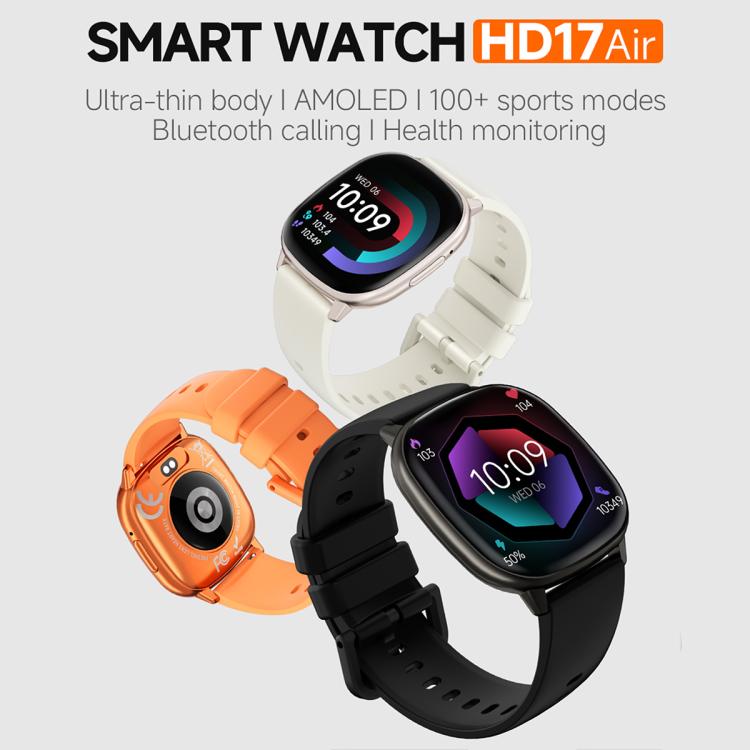 Smartwatch sportivo ultrasottile HD17 Air con display AMOLED da 1,73 pollici.