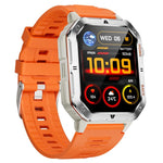 Smartwatch MT62 con display IPS da 2,01 pollici, batteria da 1000 mAh e torcia, ideale per avventure all'aria aperta.