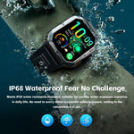 Smartwatch MT62 con display IPS da 2,01 pollici, batteria da 1000 mAh e torcia, ideale per avventure all'aria aperta.