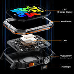 Smartwatch MT62 con display IPS da 2,01 pollici, batteria da 1000 mAh e torcia, ideale per avventure all'aria aperta.