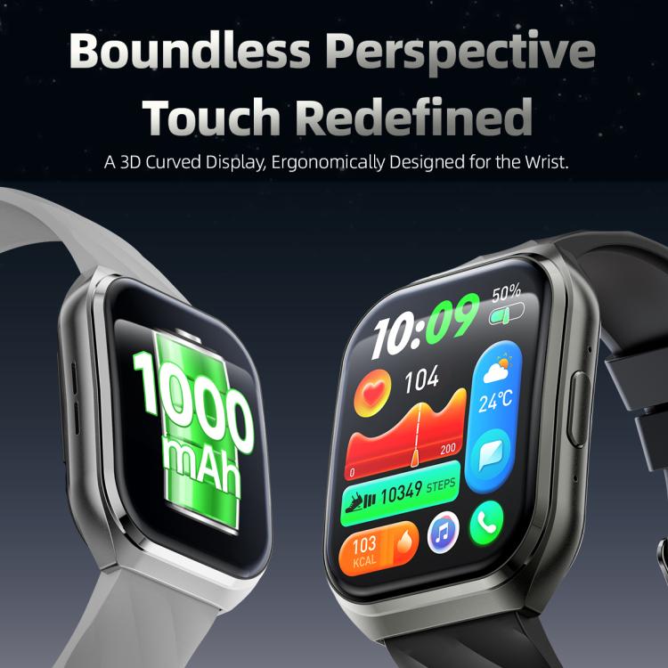 Smartwatch MT66 con schermo curvo IPS da 1,83 pollici e batteria da 1000 mAh.