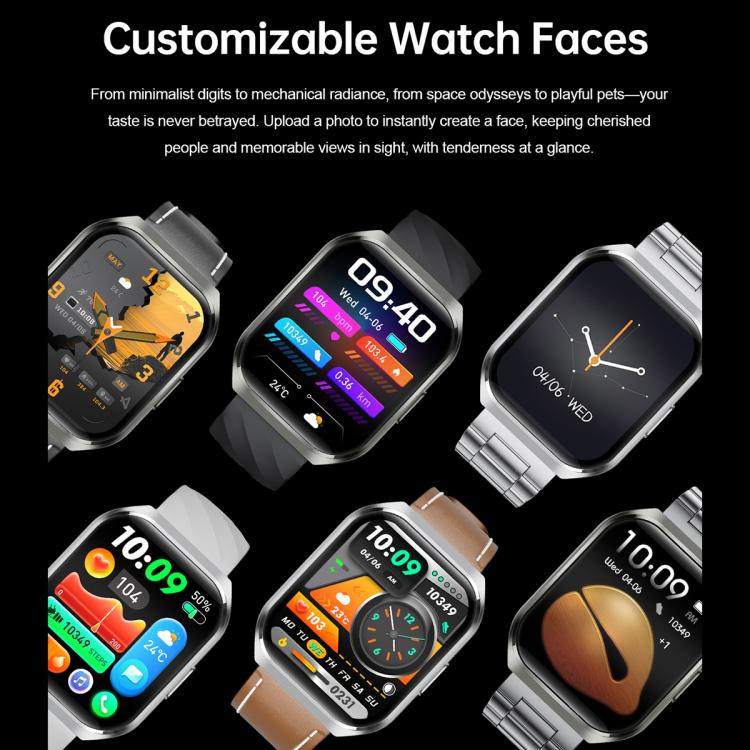 Smartwatch MT66 con schermo curvo IPS da 1,83 pollici e batteria da 1000 mAh.